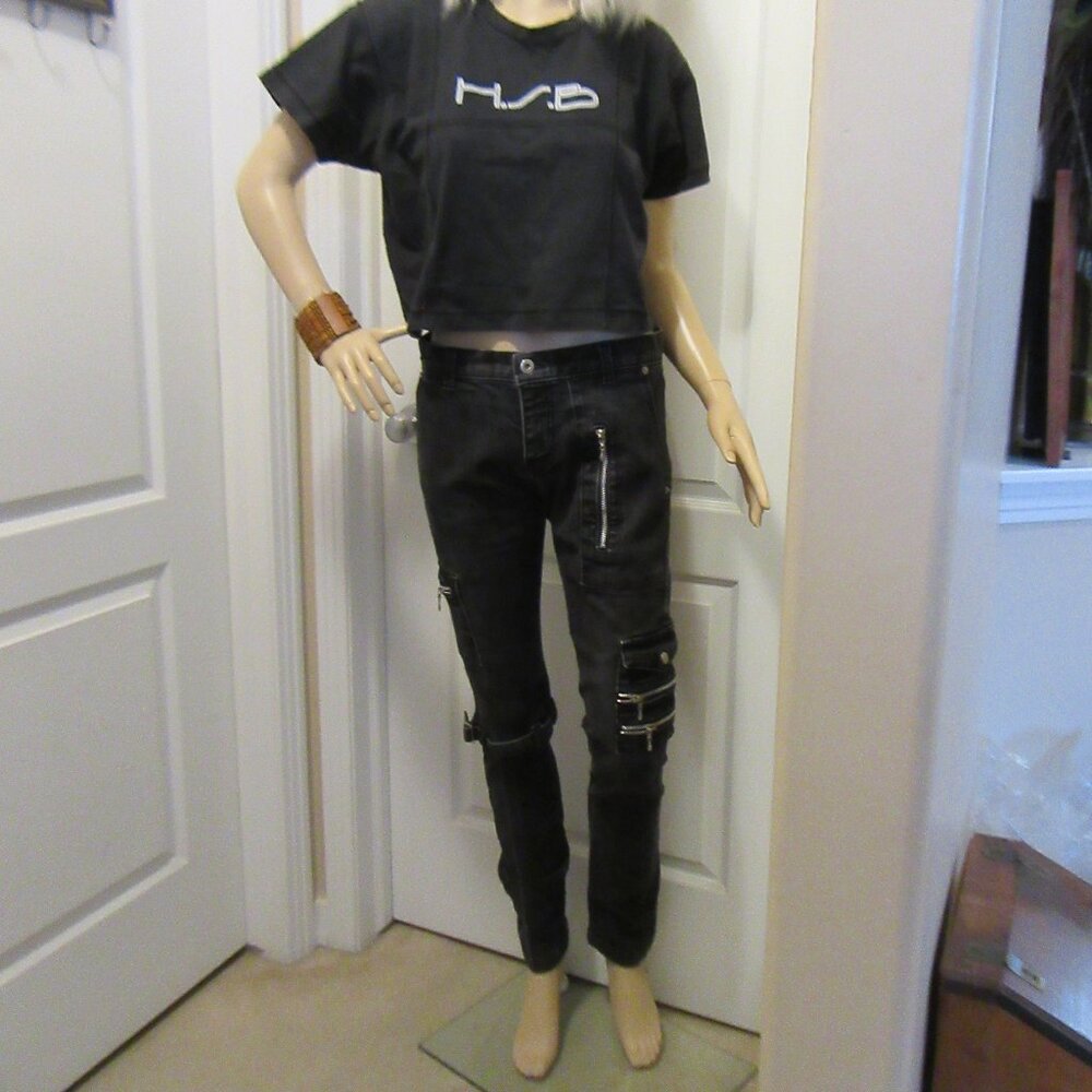 Faded Black Stretch Jeans Size unknown as is